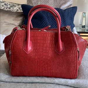 Rebecca Minkoff red “croc” top handle purse